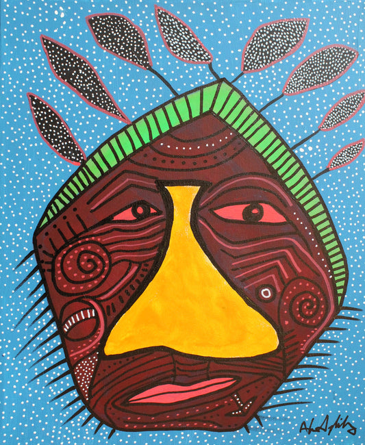 Mask with Feathers and Stars