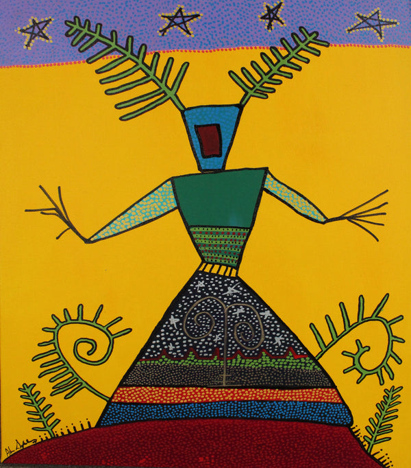 Mikmaw Woman Standing on Red Earth