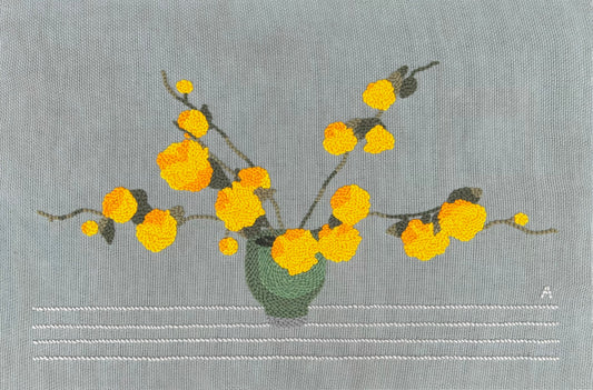 Japanese Kerria in Sage vase