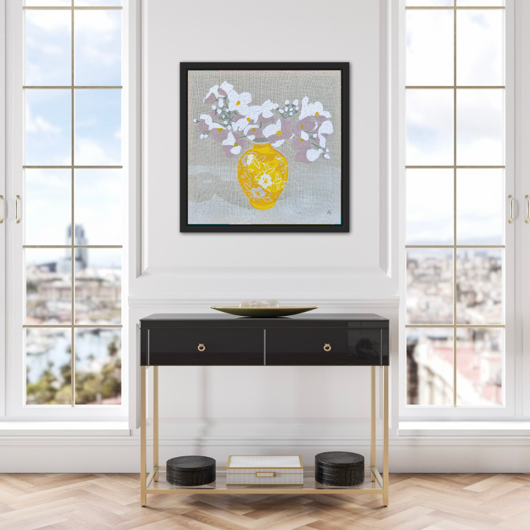 Cuckoo flowers in Yellow Vase