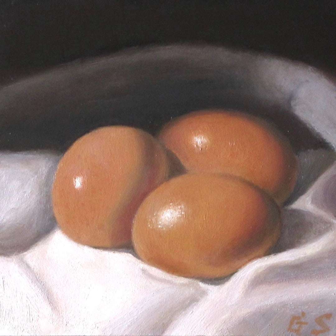 Brown Eggs on Cloth