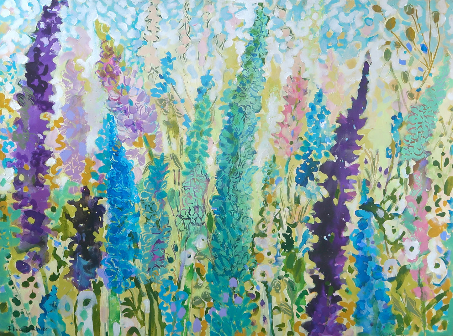 Delphiniums in Morning Light