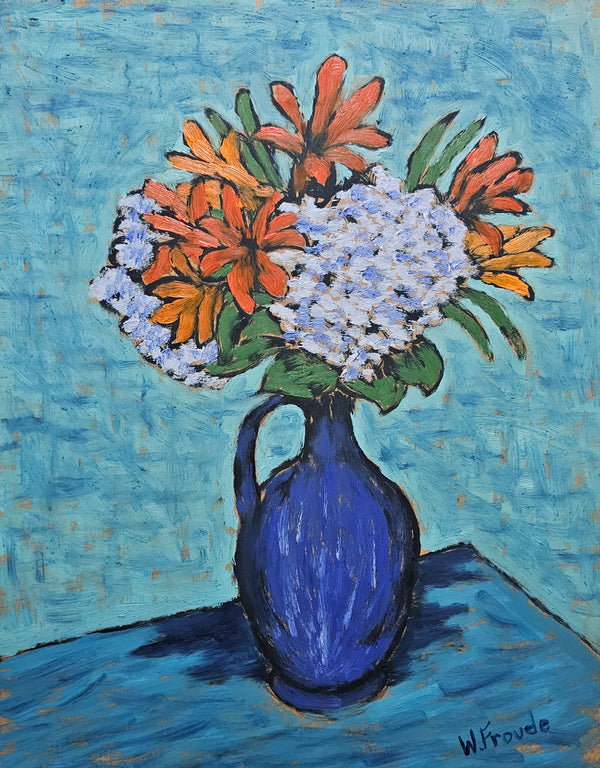 Bouquet in Blue Vase