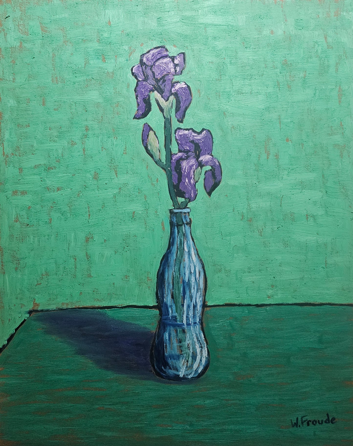 Irises in Coke Bottle