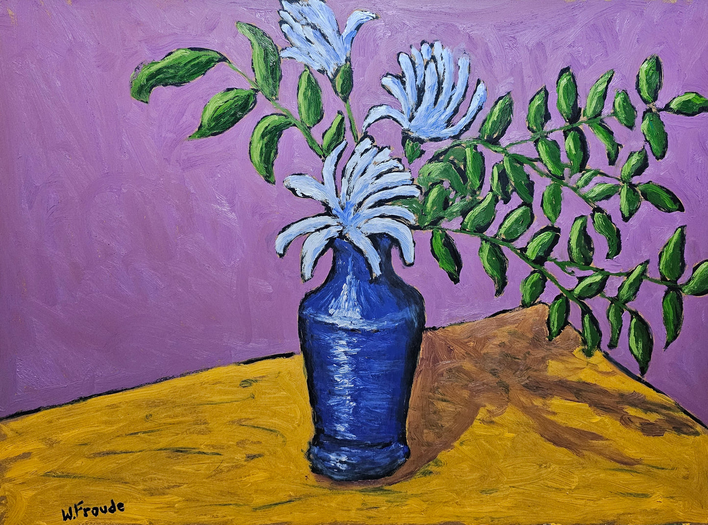 Magnolias in Blue Vase II