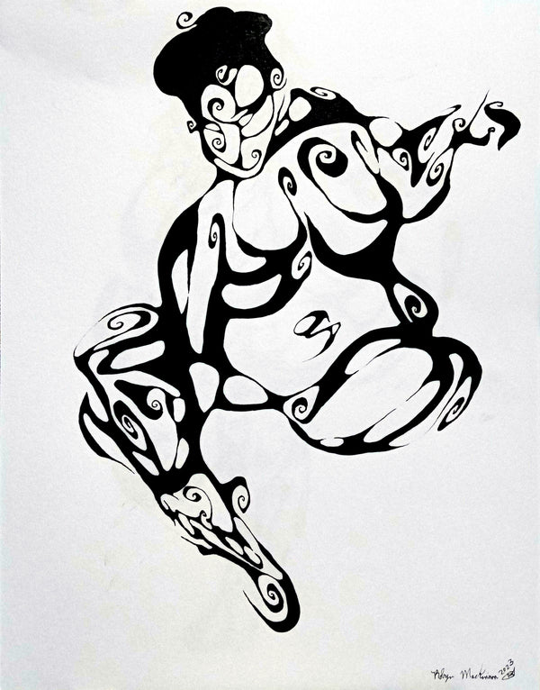 Inkblot- Seated Holding Ankle