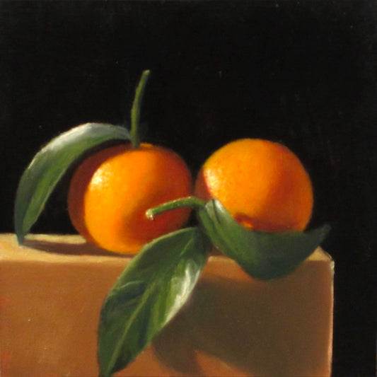 Clementines on Wood Block