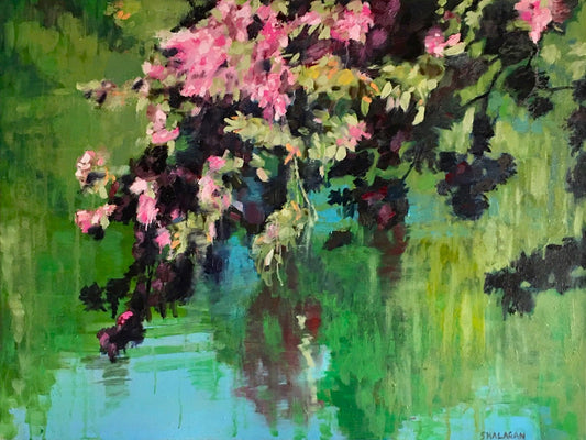Spring Blossoms Over Water
